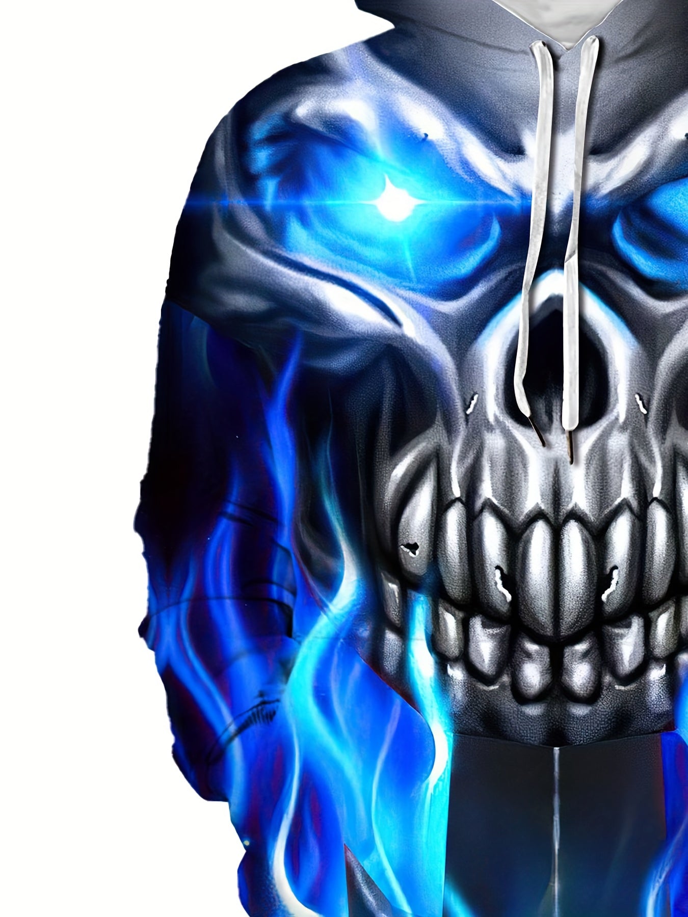 Skull Pattern 3D Print Hoodie Men's Casual Pullover Hooded Sweatshirt