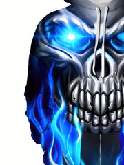 Skull Pattern 3D Print Hoodie Men's Casual Pullover Hooded Sweatshirt