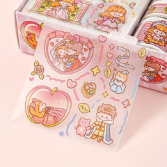 8pcs Japanese Cartoon Tape Sticker Set DIY Craft Decorative Material