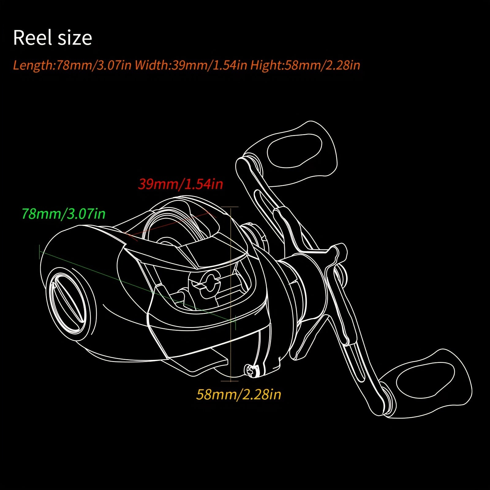 Baitcasting Fishing Reel 7.2:1 Gear Ratio 4+1BB Ultra Light Smooth