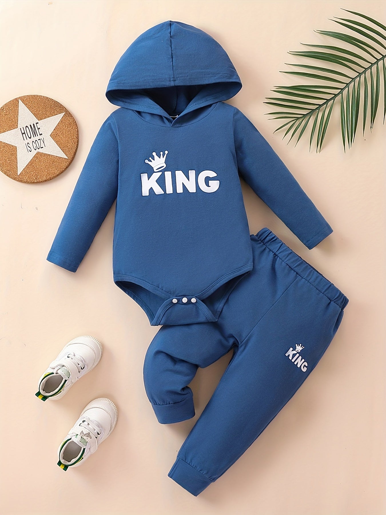 Baby Toddler KING Hooded Romper Pants Set