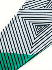 Men's Geometric Pattern V Neck Tee for Spring Fall