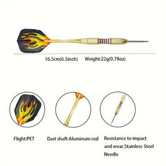 3pcs 22g Metal Competition Darts, Ideal for Training & Entertainment