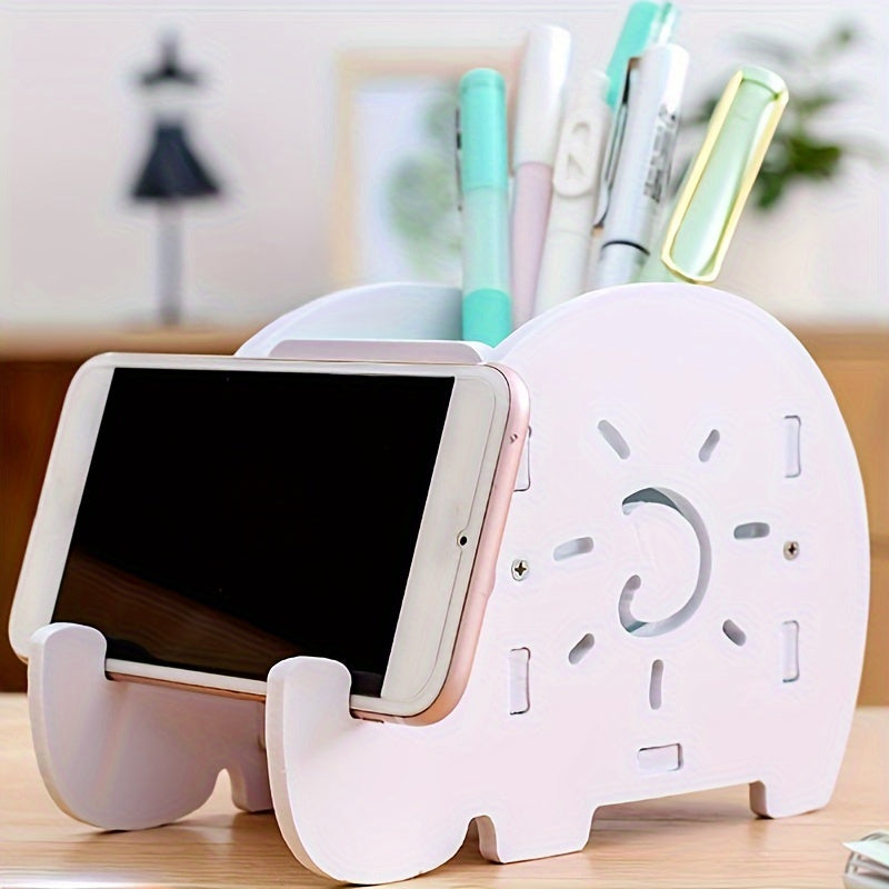 Elephant Pen Holder Cell Phone Holder Storage Bucket