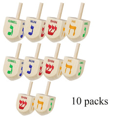 10pcs Wooden Spinning Top Set Adult Desk Relax Game Suitable for All Occasions