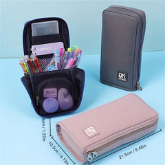 Canvas Standing Pencil Bag, Female High Beauty Pencil Box