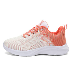 Women's Mesh Lace Up Running Shoes Lightweight Two Tone Sneakers