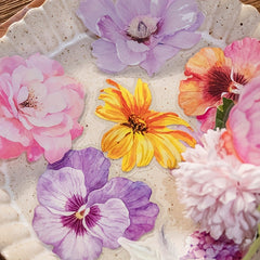 20pcs Flower Themed Waterproof Sticker Pack for DIY Crafts Scrapbooking