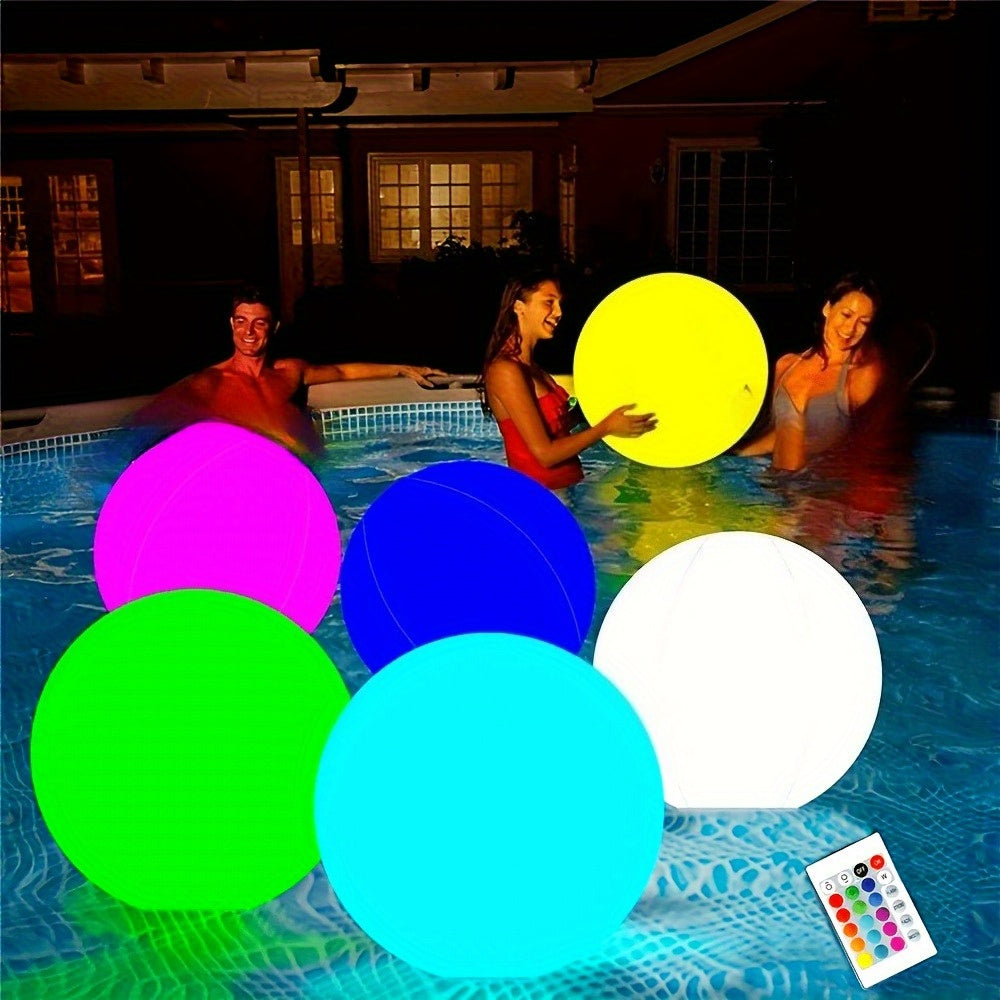 Remote Control LED Light Up Beach Balls - Set of 16