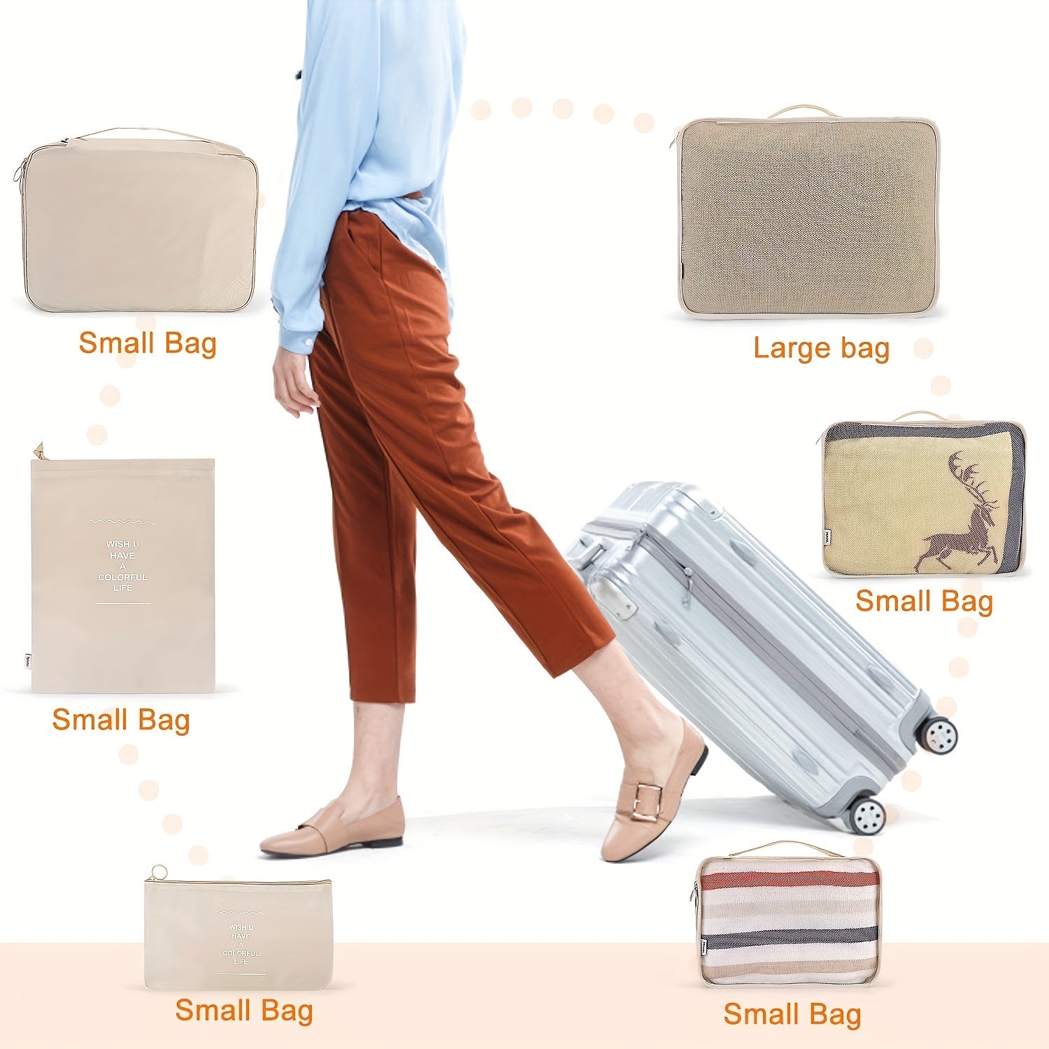 6 Pcs Travel Storage Bag Dustproof Lightweight Foldable Versatile Outdoor Bag