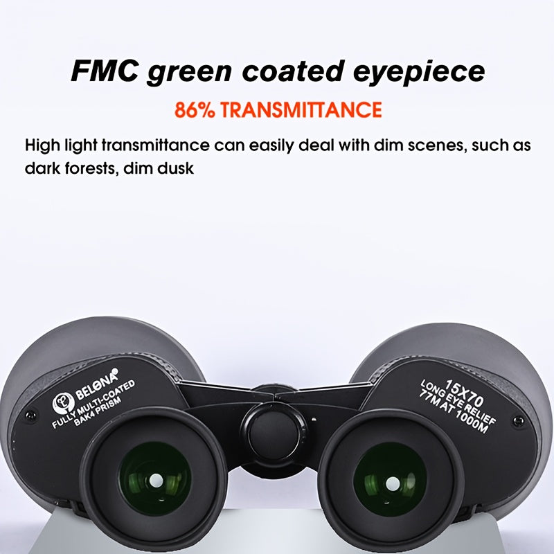 HD 15x70 Binoculars, Metal Body, Outdoor Night Vision