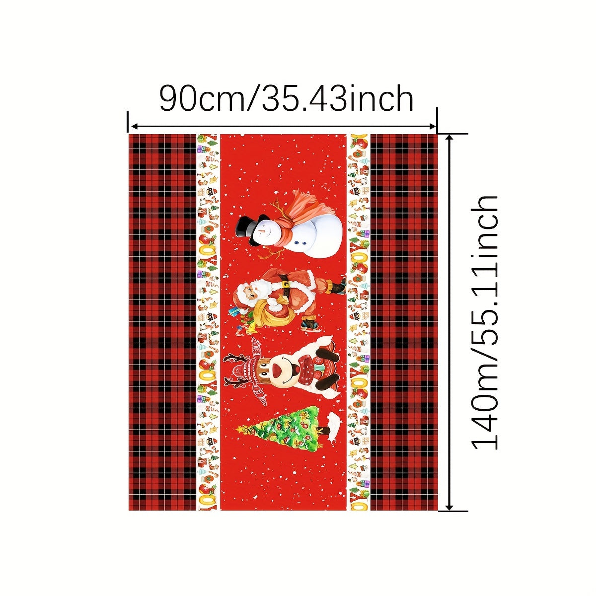 Polyester Tablecloth Merry Christmas Table Cover Christmas Tree Snowman Pattern