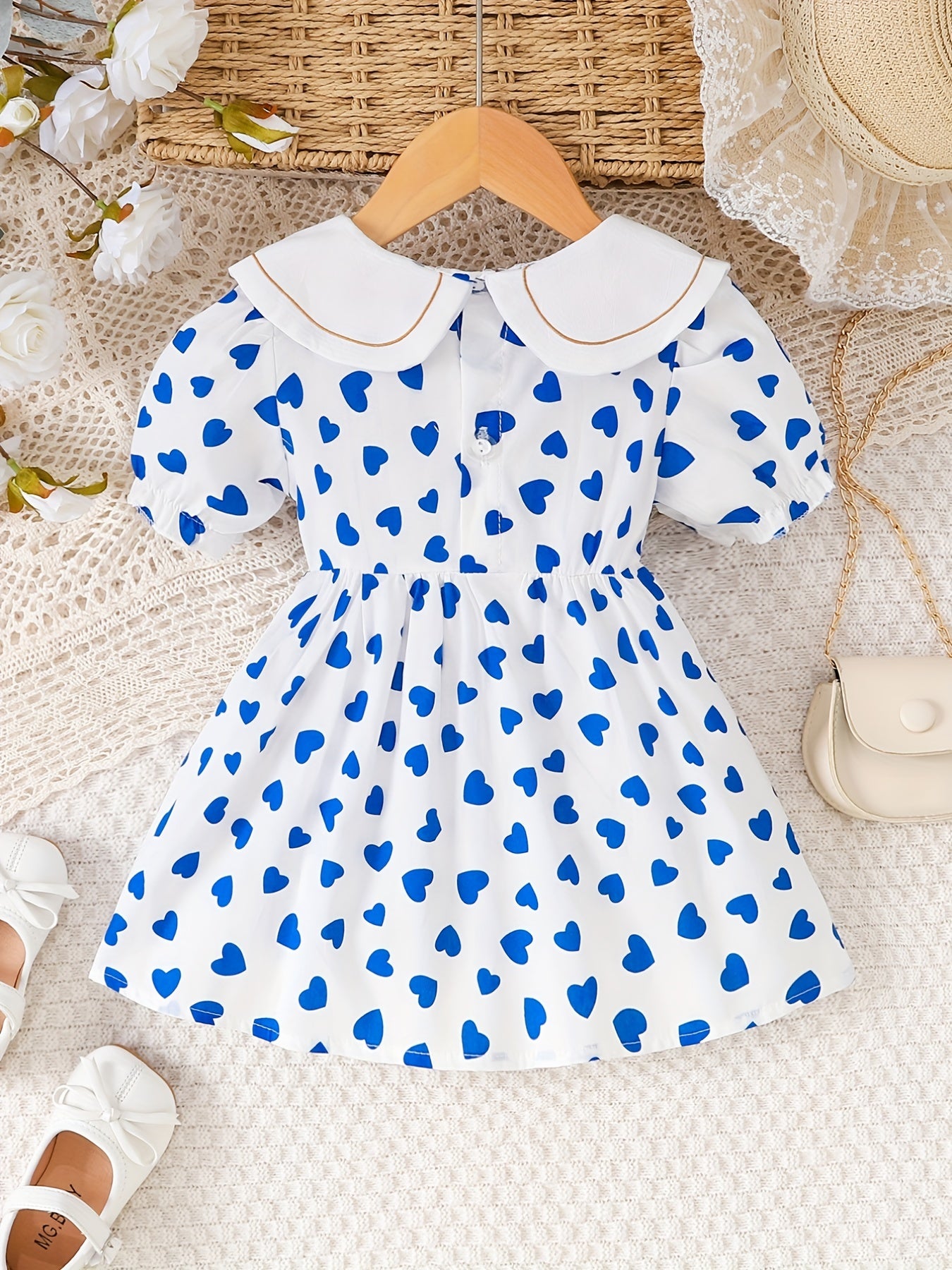 Toddler Baby Girls Stylish Tunic Dress Summer Floral Doll Collar