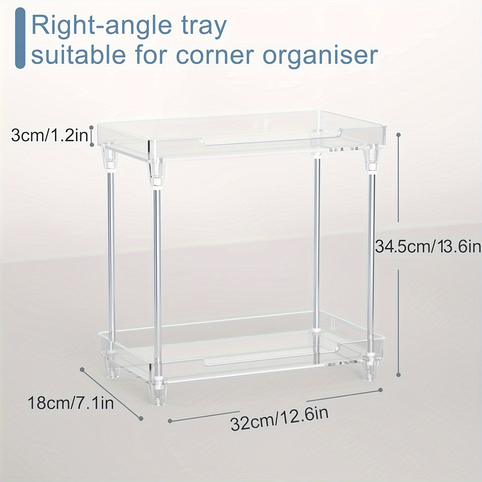 Bathroom Organizer Countertop Vanity Tray Corner Shelf for Makeup & Skincare