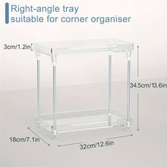 Bathroom Organizer Countertop Vanity Tray Corner Shelf for Makeup & Skincare