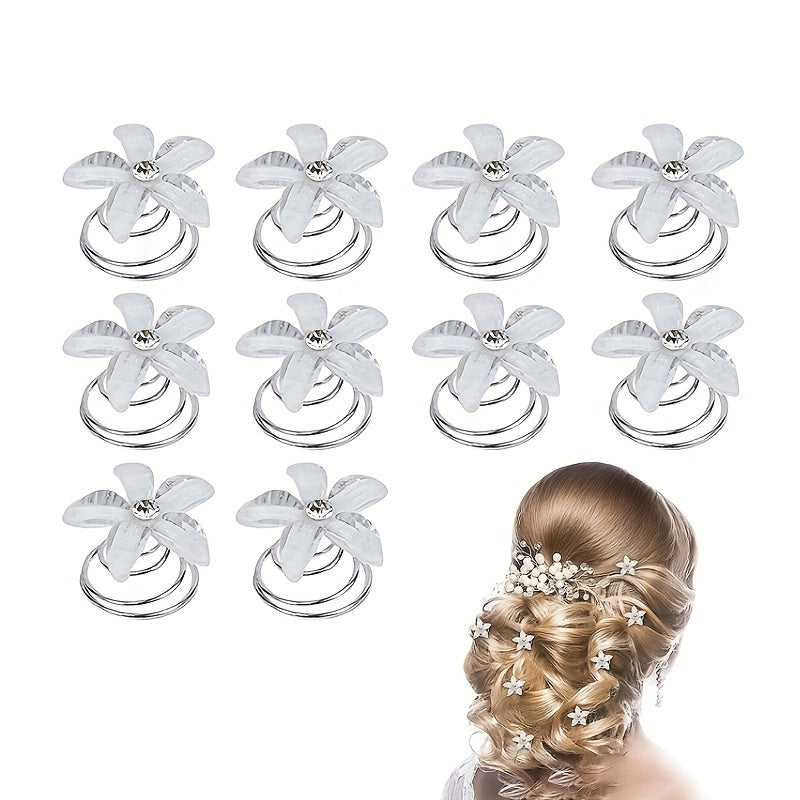 Crystal Faux Pearl Hair Ring Wedding Head Jewelry