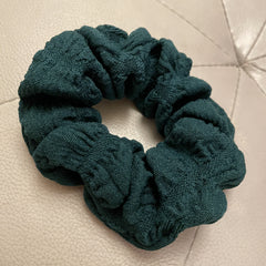 Large Flower Scrunchie Hair Tie Retro Crinkle Bun Hair Rubber Band Accessory