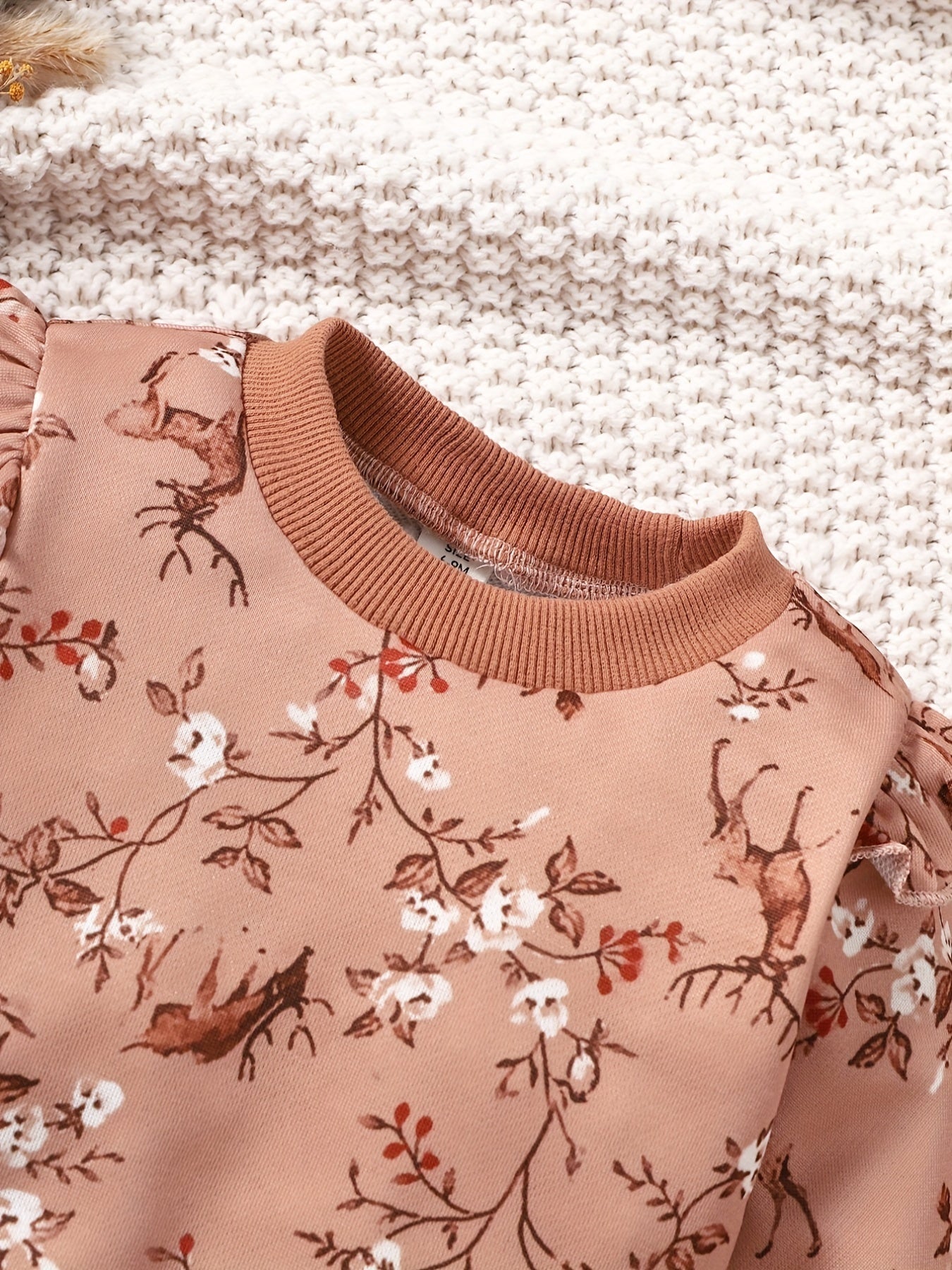Baby Floral Print Long Sleeve Sweatshirt Kid's Casual Pullover Tee Top