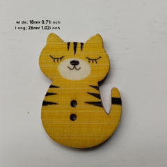 Cat Shape Wooden Sewing Button 2 hole Scrapbooking Embellishments