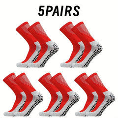 5 Pairs Breathable Soccer Mid Calf Socks For Men And Women