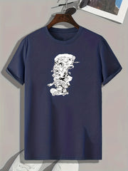 Skateboarding Print Men's Graphic T-shirt for Summer