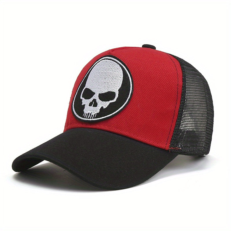 Unisex Cotton High Top Skull Baseball Cap Hip Hop Outdoor Peaked Cap