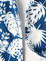 2pcs Boys Tropical Leaf Print Shirt&Shorts Set Summer Kids Clothing