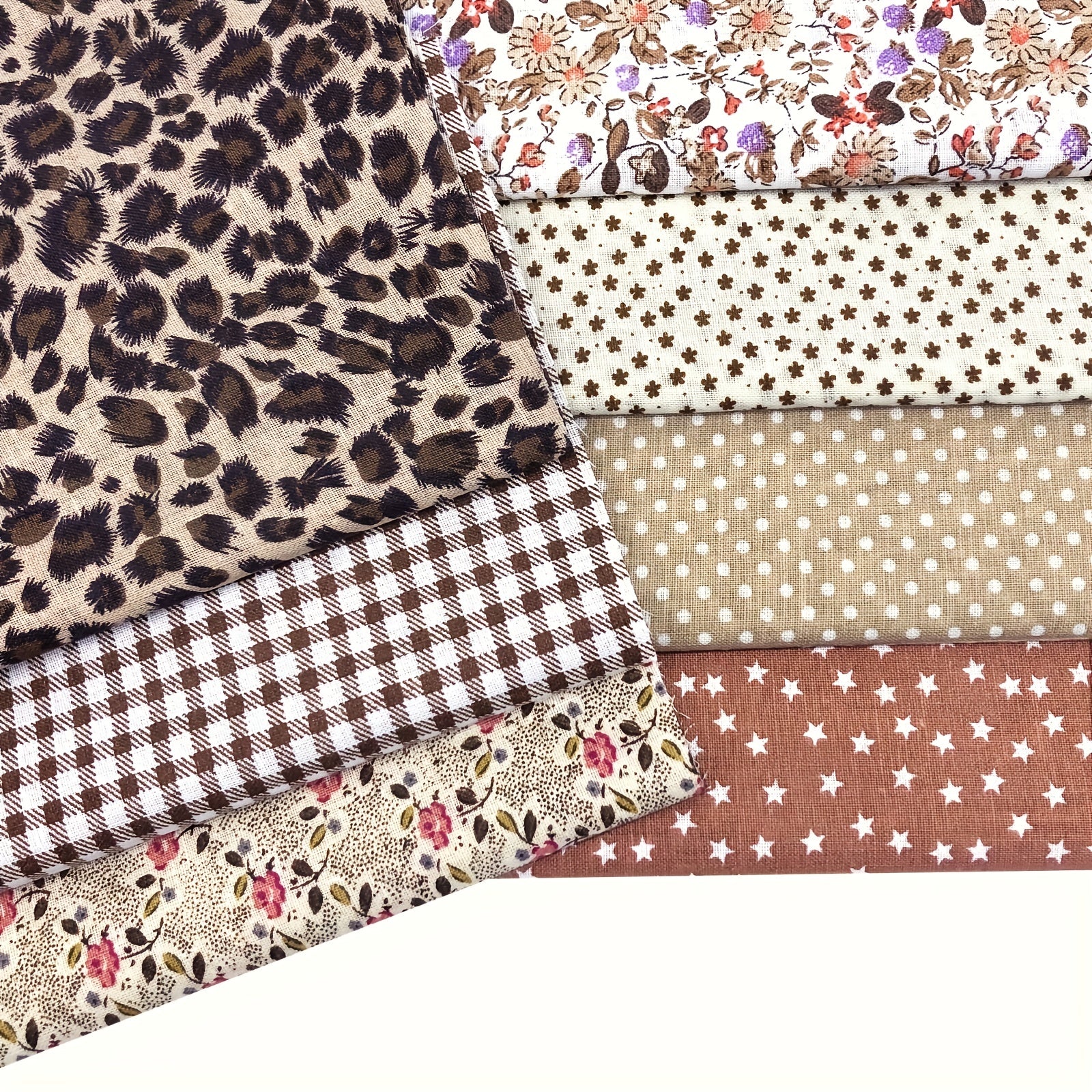 7pcs 49 78 49 Coffee Series Floral Cotton Fabric Quilting Patchwork Fabric