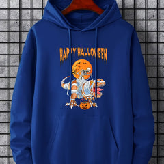 Men's Halloween Dino Hoodie Casual Sweatshirt for Outdoor