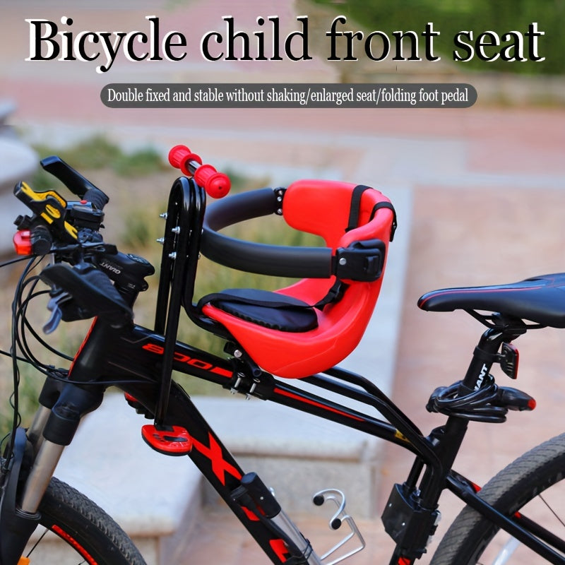 Kids Bike Front Seat w/ Guardrail & Safety Belt