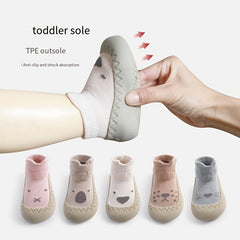 Cute Animal Print Slip On Sock Shoes for Baby Girls