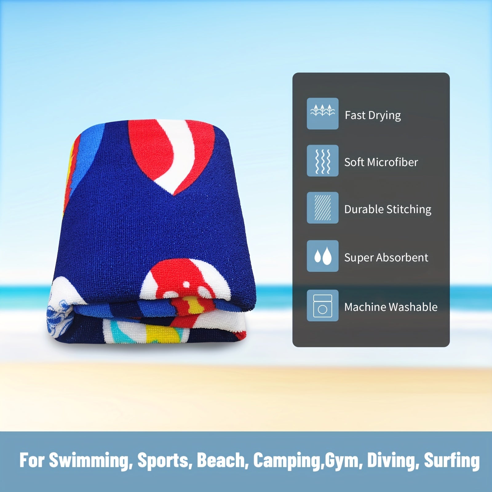 Mutao Microfiber Beach Towels Quick Drying Soft Oversized Compact