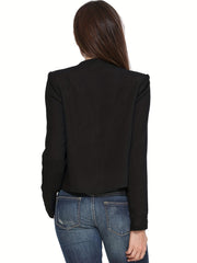 Open Front Blazer Long Sleeve Crop Blazer for Women