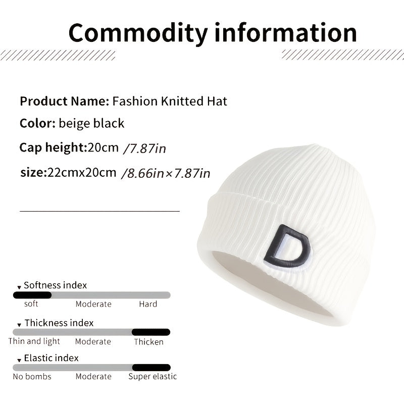 D Embroidered Knitted Hat Men Beanie Hat