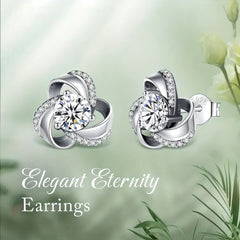 925 Silver Hypoallergenic Stud Earrings Triangle Braided Style Jewelry
