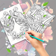 Botanical Anatomy Coloring Book for Adults Floral Heart Designs