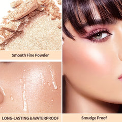 8-Color Shimmer Eyeshadow Palette with Highlighter, Diamond Sequin & Blush