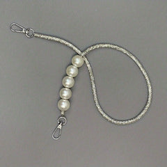 Glitter Rhinestone & Faux Pearl Decor Strap Stylish Purse Strap