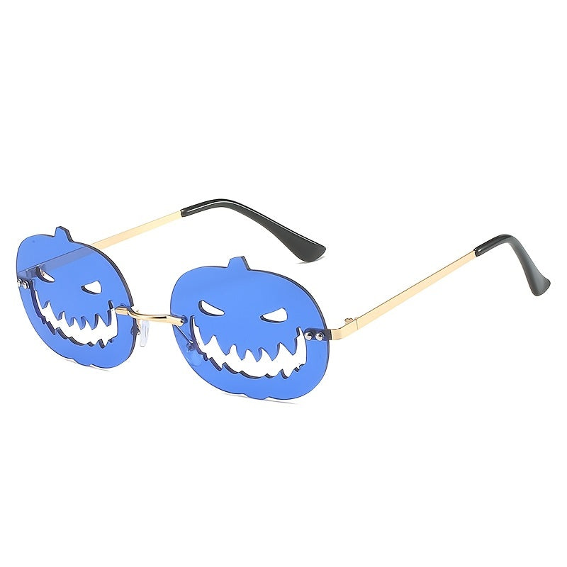Men's Pumpkin Devil Face Sunglasses Halloween Funny Decorative