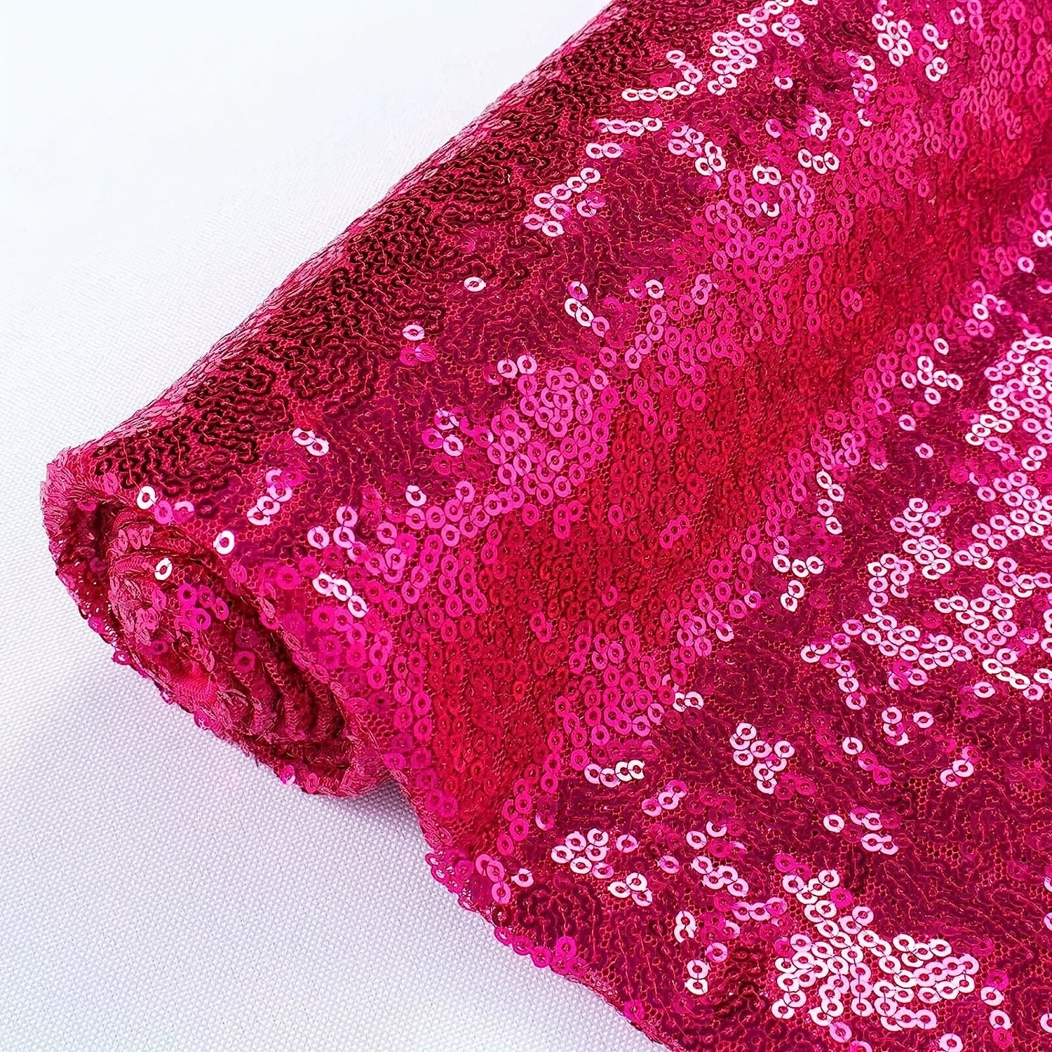 Hot Pink Sequin Fabric 1 Yard Width By 48inches