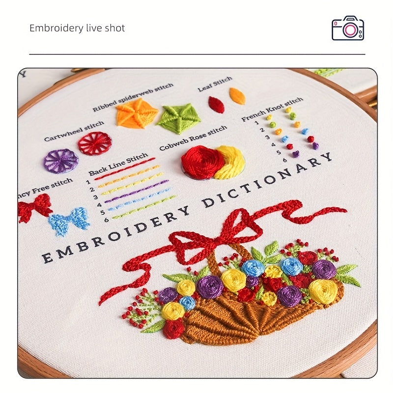 3D Embroidery Starter Kit Cross Stitch Cat Animal Flower Patterns Embroidery Hoo