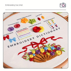 3D Embroidery Starter Kit Cross Stitch Cat Animal Flower Patterns Embroidery Hoo