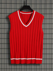 Men's Vintage Style V-Neck Sweater Vest for Fall Winter