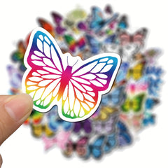 50pcs Butterfly Stickers Laptop Phone Skateboard DIY Notebooks Scrapbooks