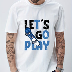 Men's Graphic Crew Neck T-shirt LET'S GO TO PLAY