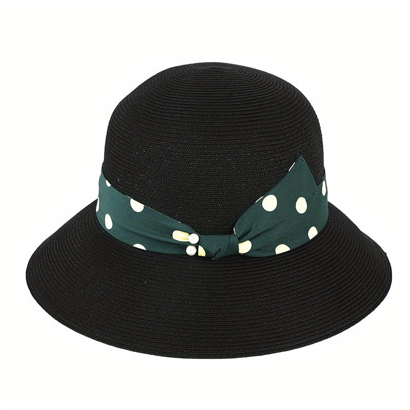 Solid Sun Hat Breathable Bucket Hat Adjustable Straw Beach Hats For Women
