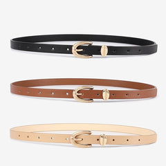 3pcs Classic PU Leather Belt Multicolor Pants Decoration Casual Jeans Buckle