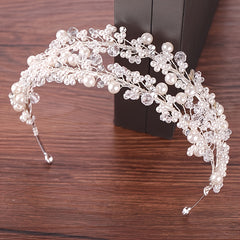 Pearl Crystal Bridal Tiara Headband Hair Accessories