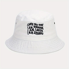 Summer Letter Embroidery Fisherman Hat Sunscreen Sunshade Casual Hat