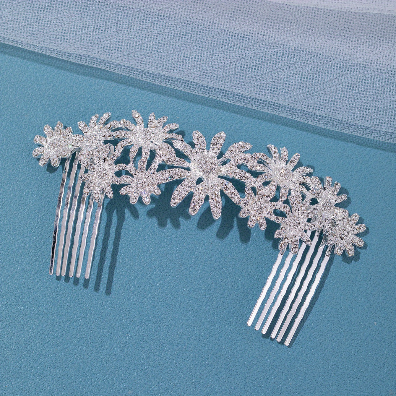 Girl's Princess Flower Rhinestone Hair Comb Fairy Headdress